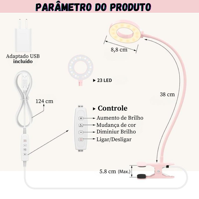 Lâmpada de clipe LED com controle remoto