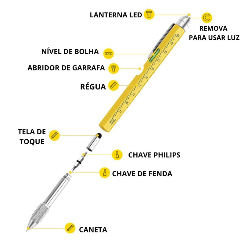 Caneta Multifunção 9 em 1 para Edição e Reparos